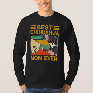 Chihuahua Best Dog Mum Ever Retro Sunset T-Shirt