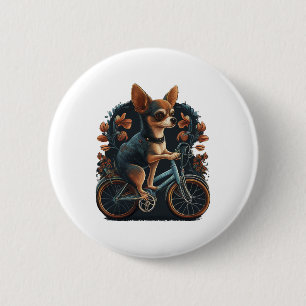 Chihuahua Bike Bicycle Dog Cycling 6 Cm Round Badge