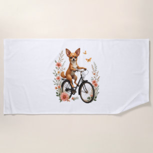 Chihuahua Bike Bicycle Dog Cycling Beach Towel