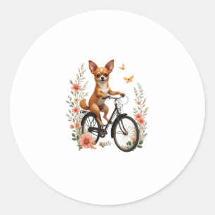 Chihuahua  Bike  Bicycle  Dog  Cycling  Classic Round Sticker