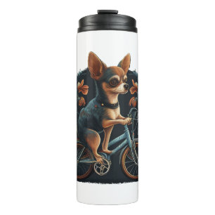 Chihuahua  Bike  Bicycle  Dog  Cycling  Thermal Tumbler