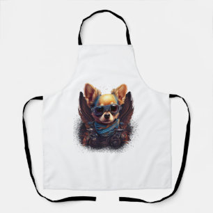 Chihuahua  Biker  Motorcyle  Riding  Dog  Dad    Apron
