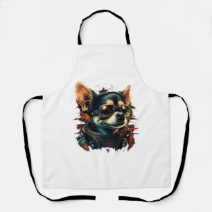 Chihuahua  Biker  Motorcyle  Riding  Dog  Dad  Apron