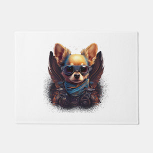 Chihuahua Biker Motorcyle Riding Dog Dad Doormat