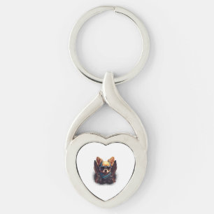 Chihuahua Biker Motorcyle Riding Dog Dad Key Ring