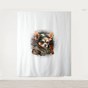 Chihuahua Biker Motorcyle Riding Dog Dad Tapestry