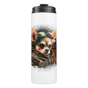 Chihuahua  Biker  Motorcyle  Riding  Dog  Dad Thermal Tumbler