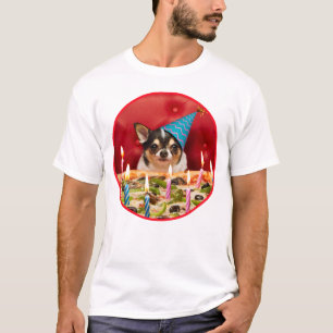Chihuahua Birthday Pizza Pie T-Shirt
