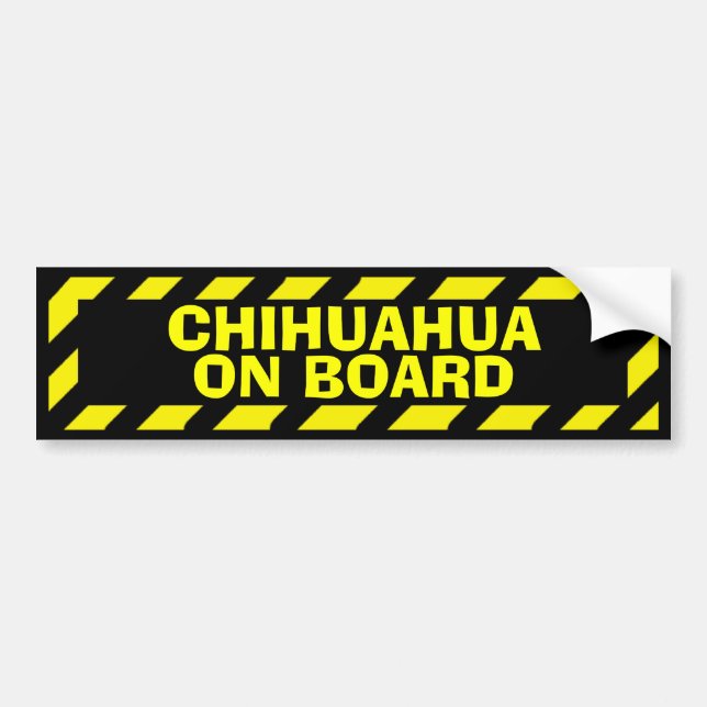 Chihuahua board black yellow caution sticker (Front)