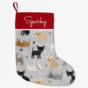 Chihuahua Bones and Paws Small Christmas Stocking