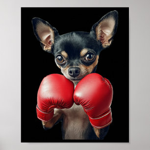 Chihuahua Boxing Poster