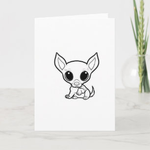 chihuahua cartoon skeleton card