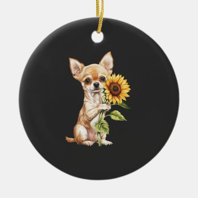 Chihuahua   ceramic tree decoration (Front)