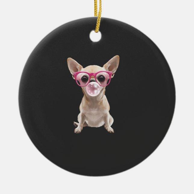 Chihuahua    ceramic tree decoration (Front)