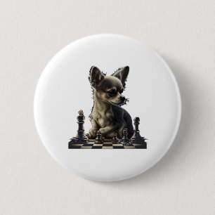 Chihuahua Chess Chess Player Board Queen 6 Cm Round Badge
