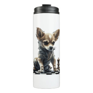 Chihuahua Chess Chess Player Board Queen Thermal Tumbler