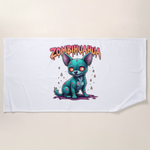 Chihuahua Chi Chichi Chiwawa Zombie Dog Halloween  Beach Towel