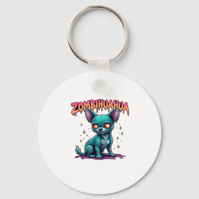 Chihuahua Chi Chichi Chiwawa Zombie Dog Halloween  Key Ring (Front)
