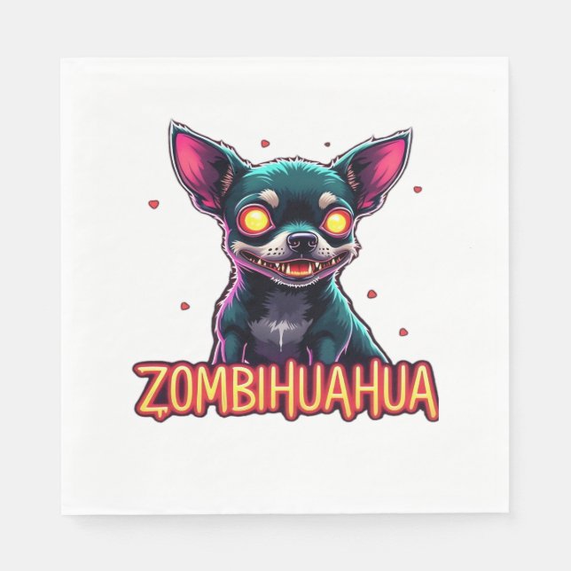 Chihuahua Chi Chichi Chiwawa Zombie Dog Halloween  Napkin (Front)