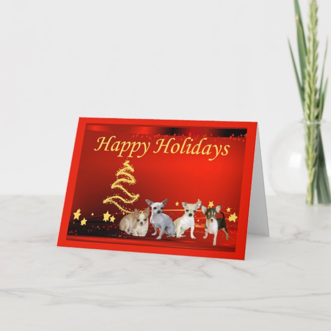Chihuahua Christmas Card Stars (Front)
