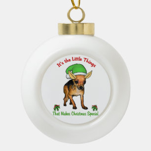Chihuahua Christmas Ceramic Ball Christmas Ornament