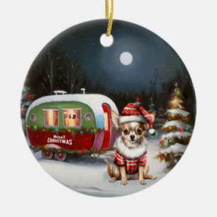 Chihuahua Christmas Ceramic Tree Decoration
