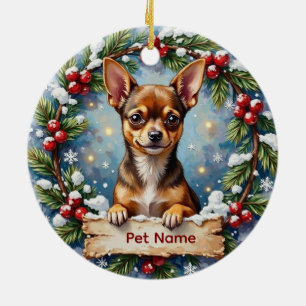 Chihuahua Christmas Ceramic Tree Decoration