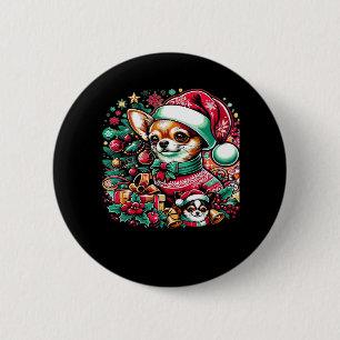 Chihuahua Christmas Cheer! Classic T-Shirt 6 Cm Round Badge