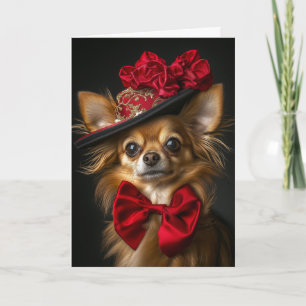 Chihuahua Christmas Elegant Victorian Dog Holiday Card