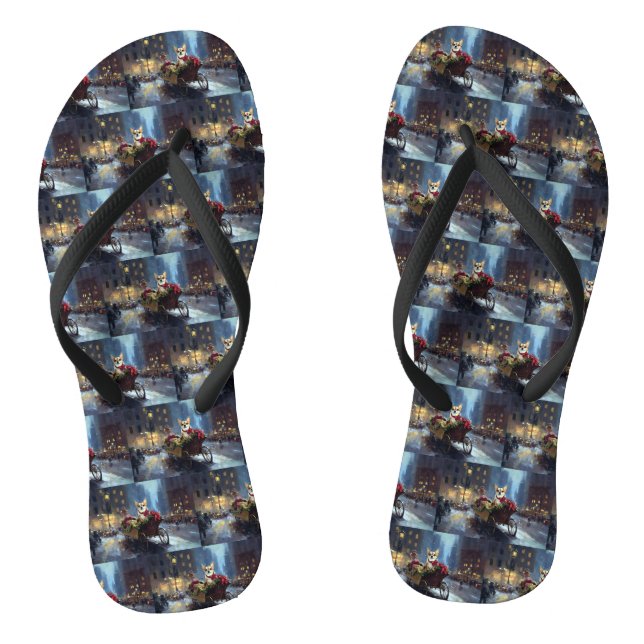 chihuahua Christmas Festive Season Jandals (Footbed)