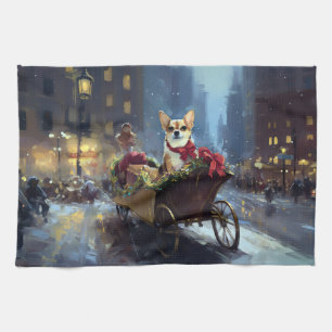 chihuahua Christmas Festive Season Tea Towel