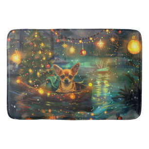 Chihuahua Christmas Festive Voyage Bath Mat