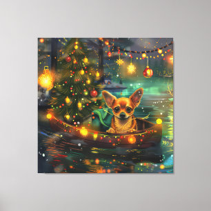 Chihuahua Christmas Festive Voyage Canvas Print