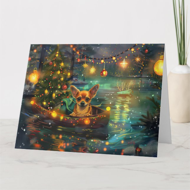 Chihuahua Christmas Festive Voyage Card (Front)
