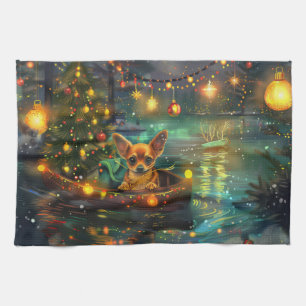 Chihuahua Christmas Festive Voyage Tea Towel