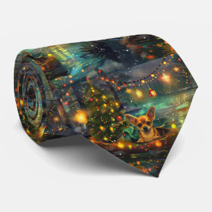 Chihuahua Christmas Festive Voyage Tie
