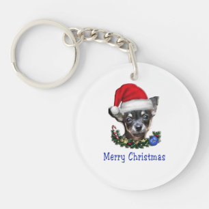 Chihuahua christmas gifts key ring