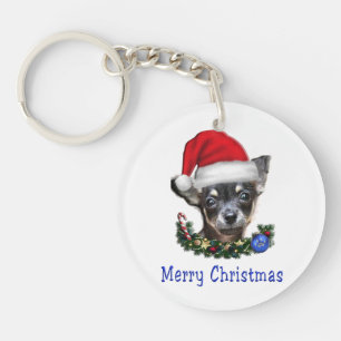 Chihuahua christmas  key ring