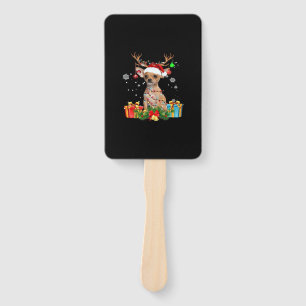 Chihuahua Christmas Lights Santa Oversized T-Shirt Hand Fan