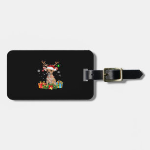 Chihuahua Christmas Lights Santa Oversized T-Shirt Luggage Tag