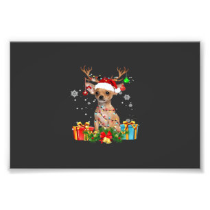 Chihuahua Christmas Lights Santa Oversized T-Shirt Photo Print