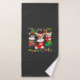Chihuahua Christmas Lights Xmas Dog Classic T-Shir Bath Towel