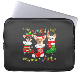 Chihuahua Christmas Lights Xmas Dog Classic T-Shir Laptop Sleeve
