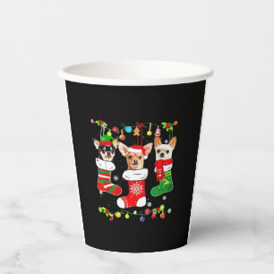 Chihuahua Christmas Lights Xmas Dog Classic T-Shir Paper Cups