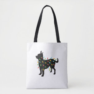 Chihuahua Christmas Lights Xmas Gift for Dog Lover Tote Bag