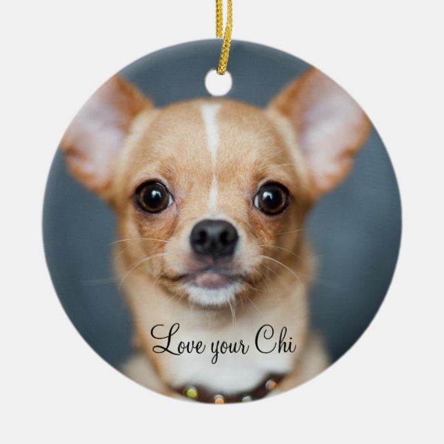 Chihuahua Christmas Ornament Add Your Photo (Front)