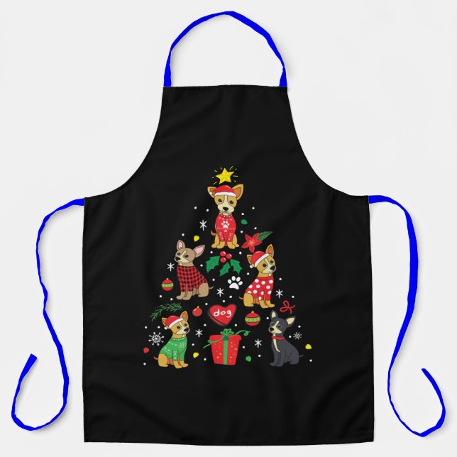 Chihuahua Christmas Ornament Tree Apron (Front)