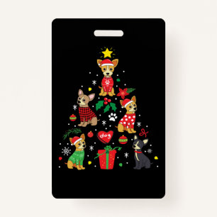 Chihuahua Christmas Ornament Tree ID Badge