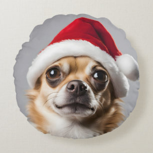 Chihuahua Christmas Round Cushion