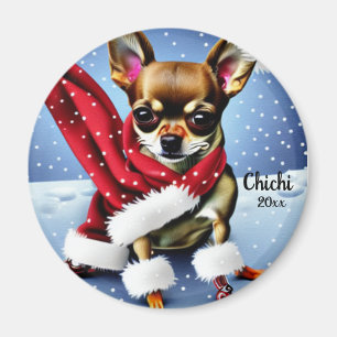 Chihuahua Christmas, Santa Dog  Magnet